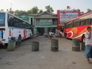 The bus station.  